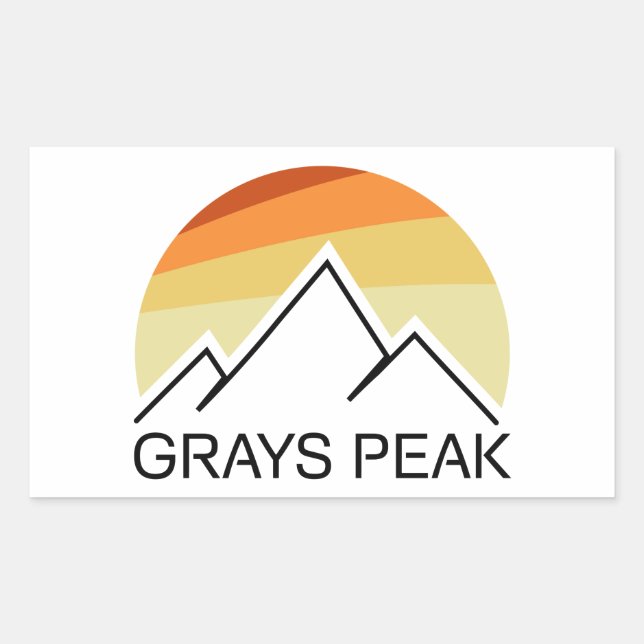 Sticker Rectangulaire Gris Peak Rétro (Devant)
