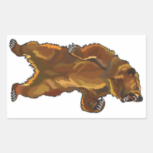 Sticker Rectangulaire grizzli en colère