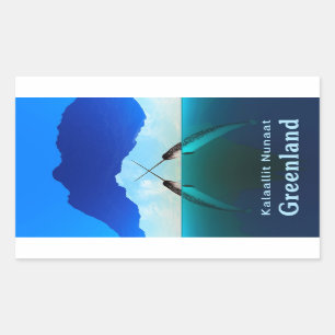 Sticker Rectangulaire Groenland - Narwhal
