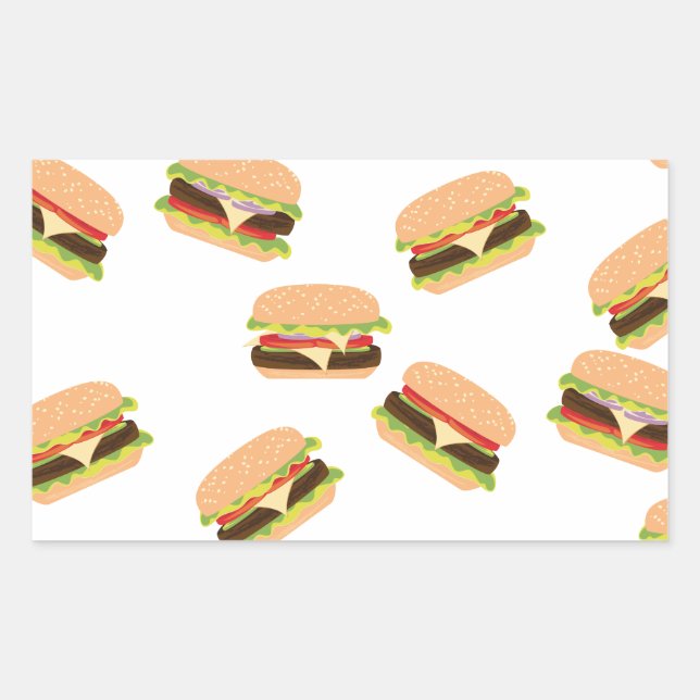 Sticker Rectangulaire Gros hamburger (Devant)