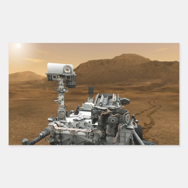 Sticker Rectangulaire Gros plan de Mars Curiosity (Devant)