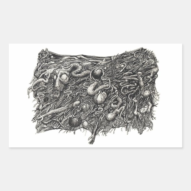 Sticker Rectangulaire Grotesque numéro 1, plat (Devant)
