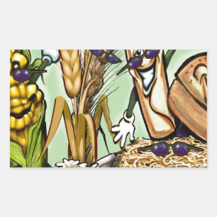 Sticker Rectangulaire Groupe alimentaire sur le pain