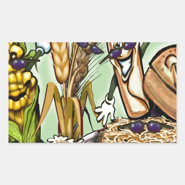 Sticker Rectangulaire Groupe alimentaire sur le pain (Devant)