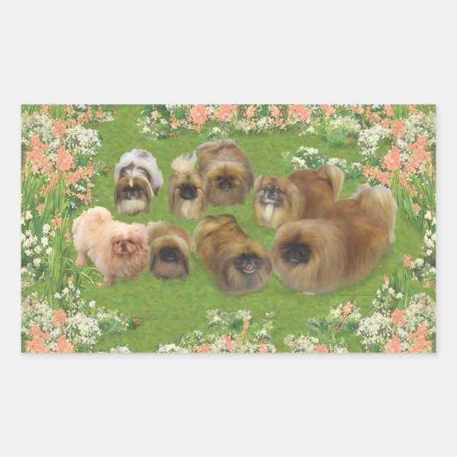 Sticker Rectangulaire Groupe de jardin (Devant)