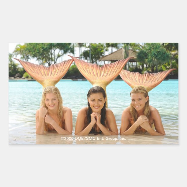 Sticker Rectangulaire Groupe Sur La Plage (Devant)