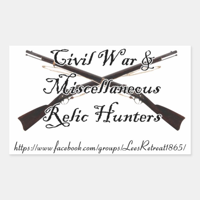 Sticker Rectangulaire guerre civile et misc relique chasseurs decal (Devant)
