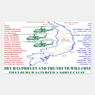 STICKER RECTANGULAIRE GUERRE DU VIETNAM. VÉTÉRAN DE L'ARMÉE AMÉRICAINE