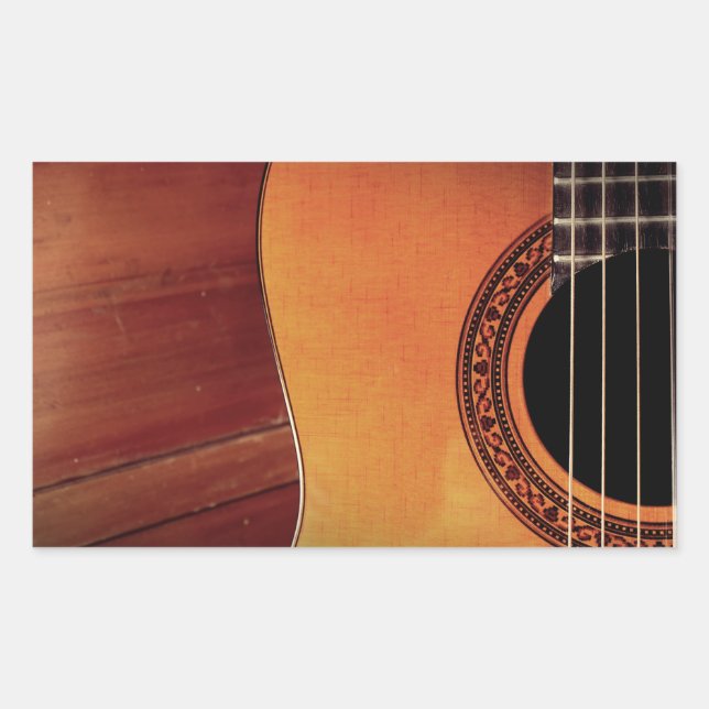Sticker Rectangulaire Guitare acoustique (Devant)