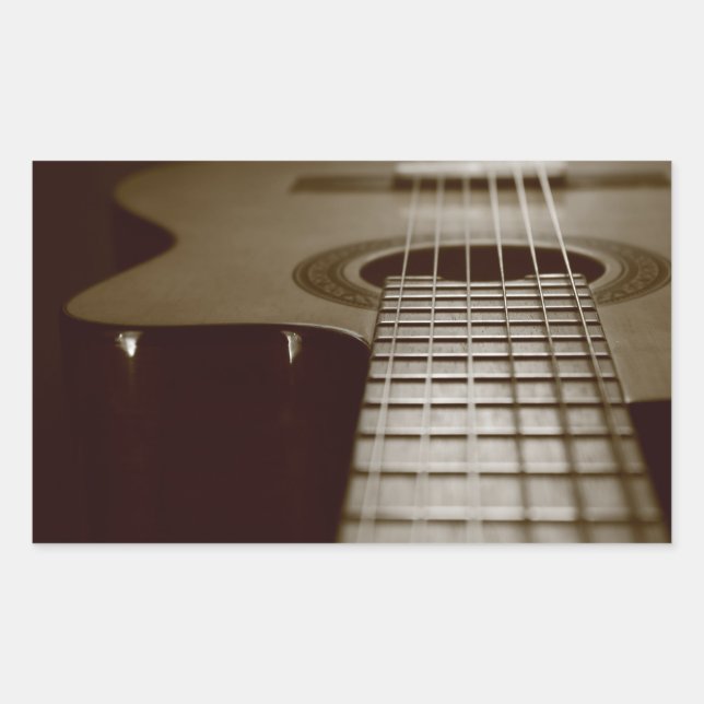 Sticker Rectangulaire Guitare acoustique (Devant)