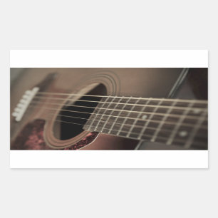 Sticker Rectangulaire Guitare acoustique à six cordes