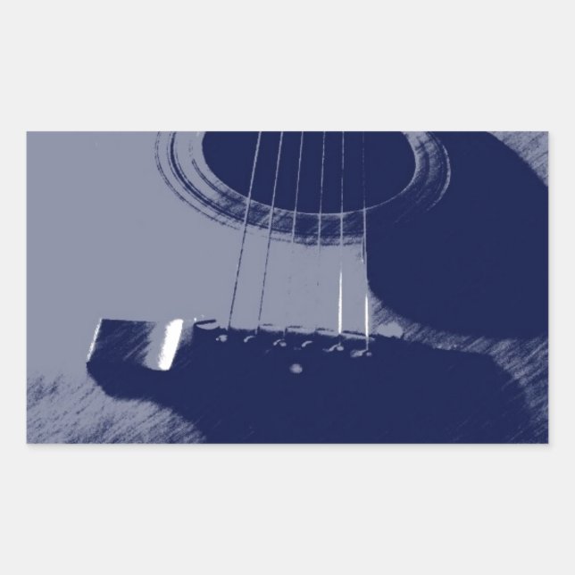 Sticker Rectangulaire Guitare bleue (Devant)