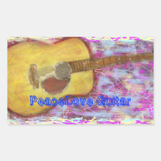 Sticker Rectangulaire Guitare PeaceLove