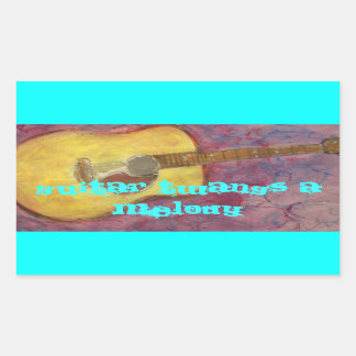 Sticker Rectangulaire guitare twangs une mélodie Acoustique