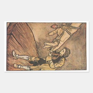 Sticker Rectangulaire Gulliver's Travels vintage par Arthur Rackham