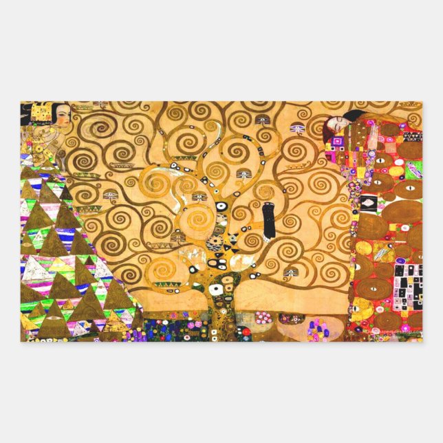 Sticker Rectangulaire Gustav Klimt Arbre de vie (Devant)