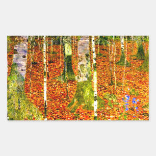 Sticker Rectangulaire Gustav Klimt Birch Trees
