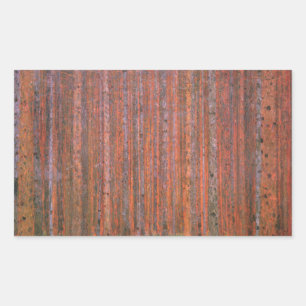 Sticker Rectangulaire Gustav Klimt Fir Forêt Tannenwald Arbres rouges