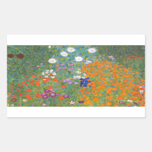 Sticker Rectangulaire Gustav Klimt Fleur Jardin Cottage Nature