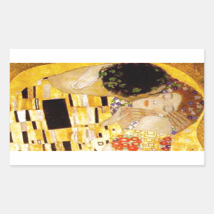 Sticker Rectangulaire Gustav Klimt La Peinture Classique Du Kiss
