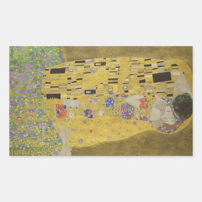 Sticker Rectangulaire Gustav Klimt "Le Baiser" (Devant)