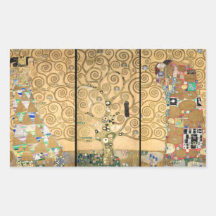 Sticker Rectangulaire Gustav Klimt - Stoclet Frieze Arbre de vie