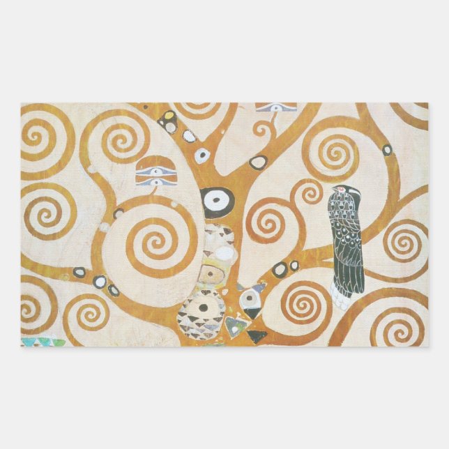 Sticker Rectangulaire Gustav Klimt The Tree of Life Art Nouveau (Devant)