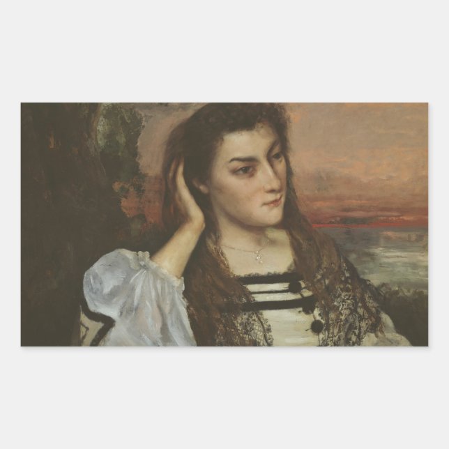 Sticker Rectangulaire Gustave Courbet - Reverie (Devant)