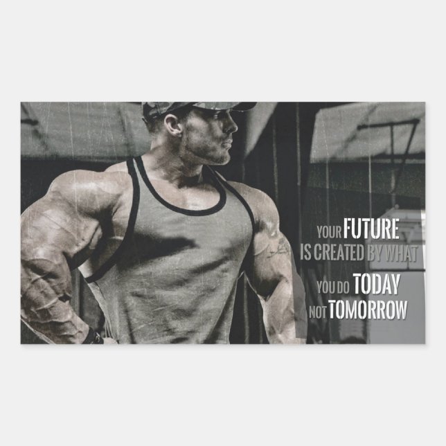 Sticker Rectangulaire Gymnase Motivationnelle (Devant)