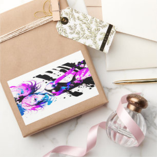 Sticker Rectangulaire Gymnastique Esprit Abstrait de la Gymnaste