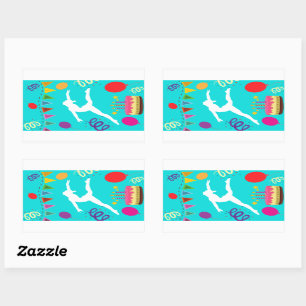 Sticker Rectangulaire Gymnastique fête d'anniversaire