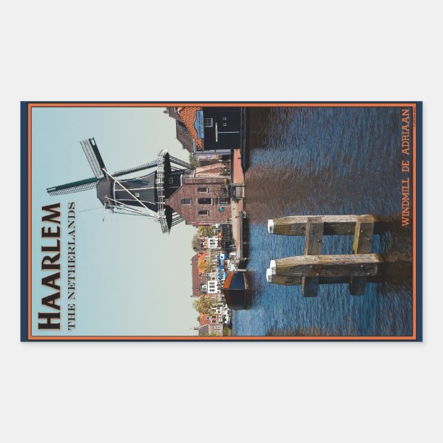 Sticker Rectangulaire Haarlem - Adriaan Windmill (Devant)