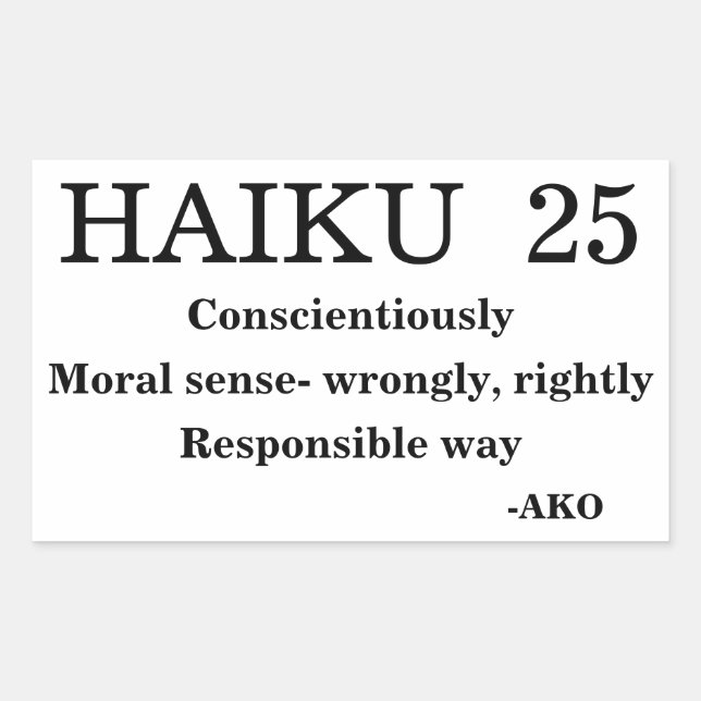 STICKER RECTANGULAIRE HAIKU 25 (Devant)