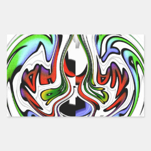 Sticker Rectangulaire Hakuna Matata avec tourbillon et dégradations Abst