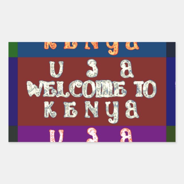 Sticker Rectangulaire Hakuna Matata Bienvenue au Kenya.png (Devant)