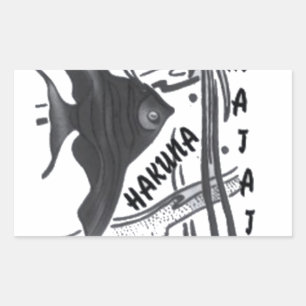 Sticker Rectangulaire Hakuna Matata Fish Art Imprimer