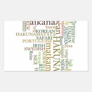 Sticker Rectangulaire Hakuna Matata Global Word Cloud Art