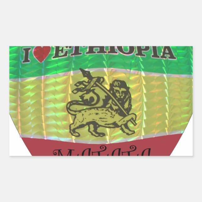 Sticker Rectangulaire Hakuna Matata J'aime les couleurs éthiopiennes.png (Devant)