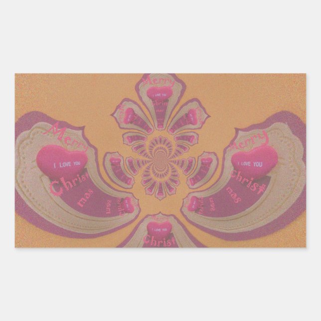Sticker Rectangulaire Hakuna Matata Joyeux Noël joli coeur design (Devant)