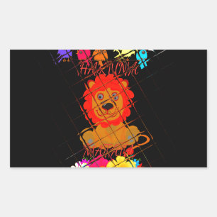 Sticker Rectangulaire Hakuna Matata mignon petit lion roi