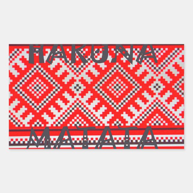 Sticker Rectangulaire Hakuna Matata - Pas de soucis Collection d'Art Swa (Devant)