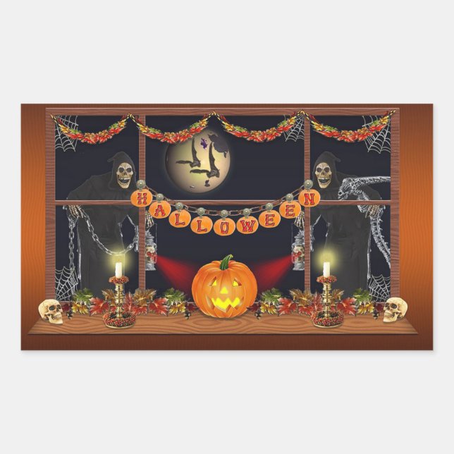 Sticker Rectangulaire Halloween (Devant)