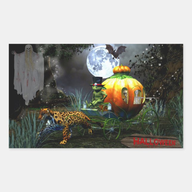 Sticker Rectangulaire Halloween (Devant)