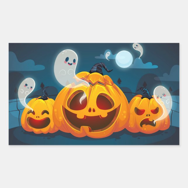 Sticker Rectangulaire Halloween (Devant)