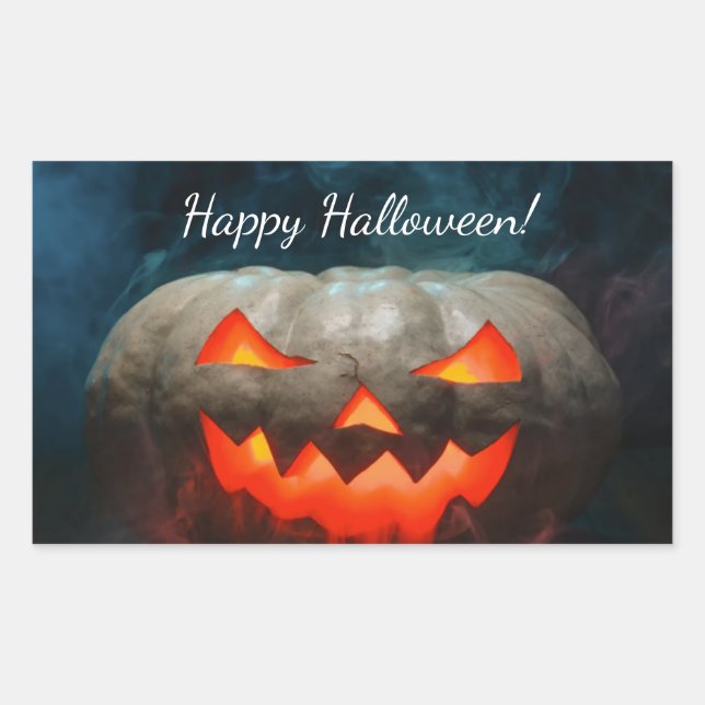 Sticker Rectangulaire Halloween citrouille (Devant)