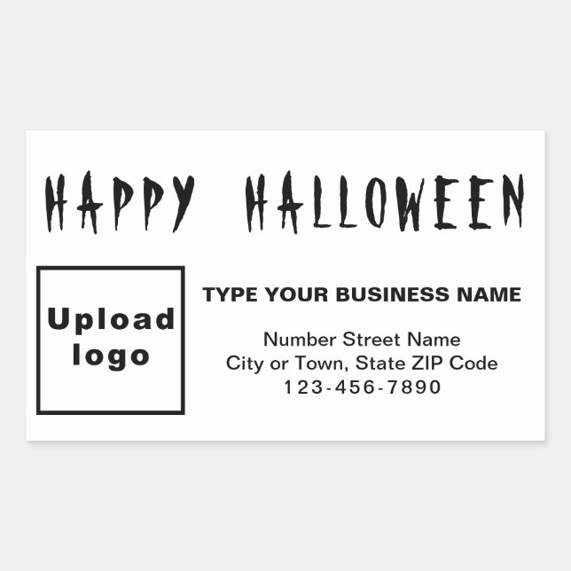 Sticker Rectangulaire Halloween d'affaires noir et blanc (Devant)