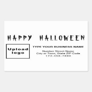 Sticker Rectangulaire Halloween d'affaires noir et blanc