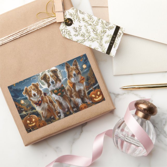 Sticker Rectangulaire Halloween Éffrayant en Nouvelle-Écosse (Cadeaux)