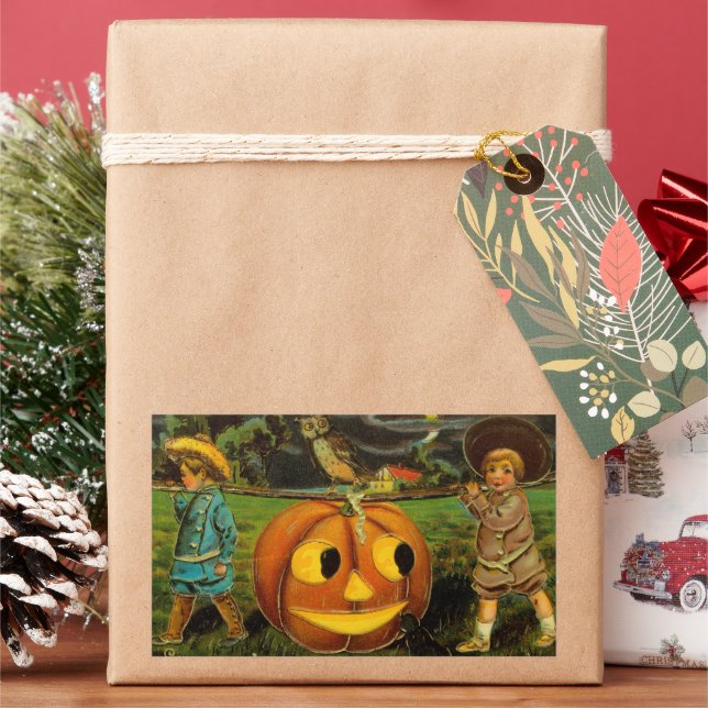 Sticker Rectangulaire Halloween Jack-o-Lantern nuit de récolte par les e (vacances)