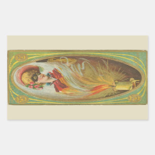 Sticker Rectangulaire Halloween Masquerade femme Vintage